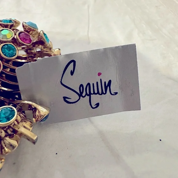 Nordstrom’s Sequin Sparkling Multicolor‎ Stretch Bracelet NWT - Picture 5 of 5